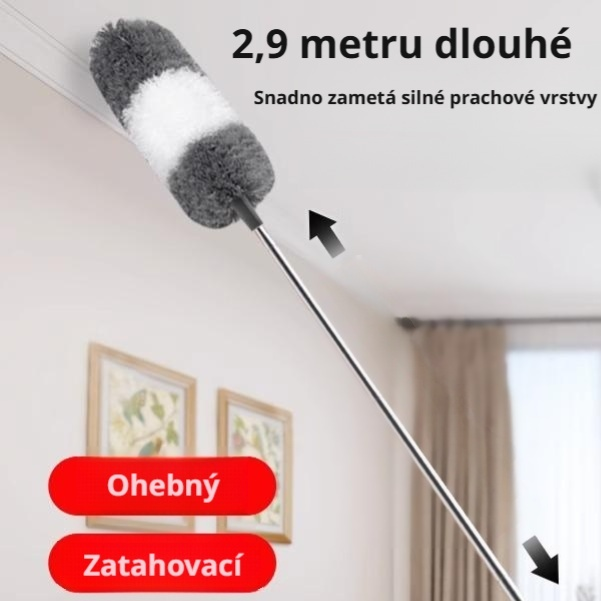 Teleskopický prachovka z kuřecího peří, domácí čisticí nástroj