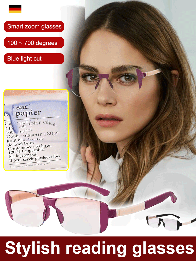 Smart Zoom Color-Changing Reading Glasses