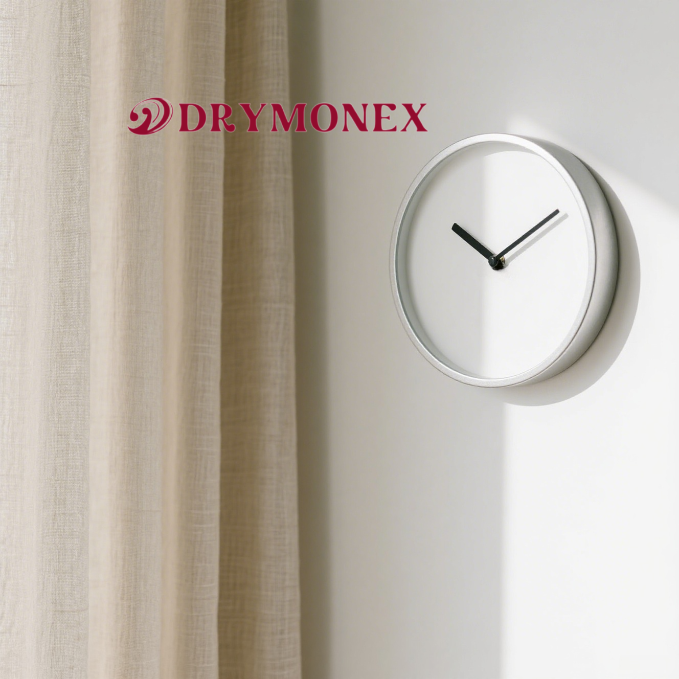 数字のないモダンでシンプルな白い壁掛け時計