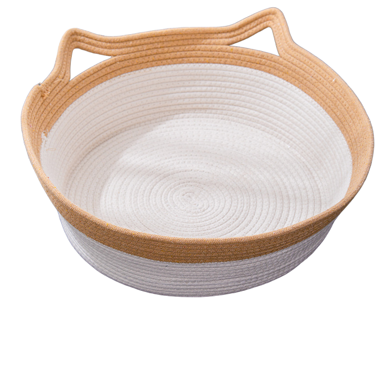 オールシーズン対応の籐製猫の巣、ガマ編みの猫の巣、半密閉型の犬の巣、猫のベッド、夏の涼しい巣のペット用品