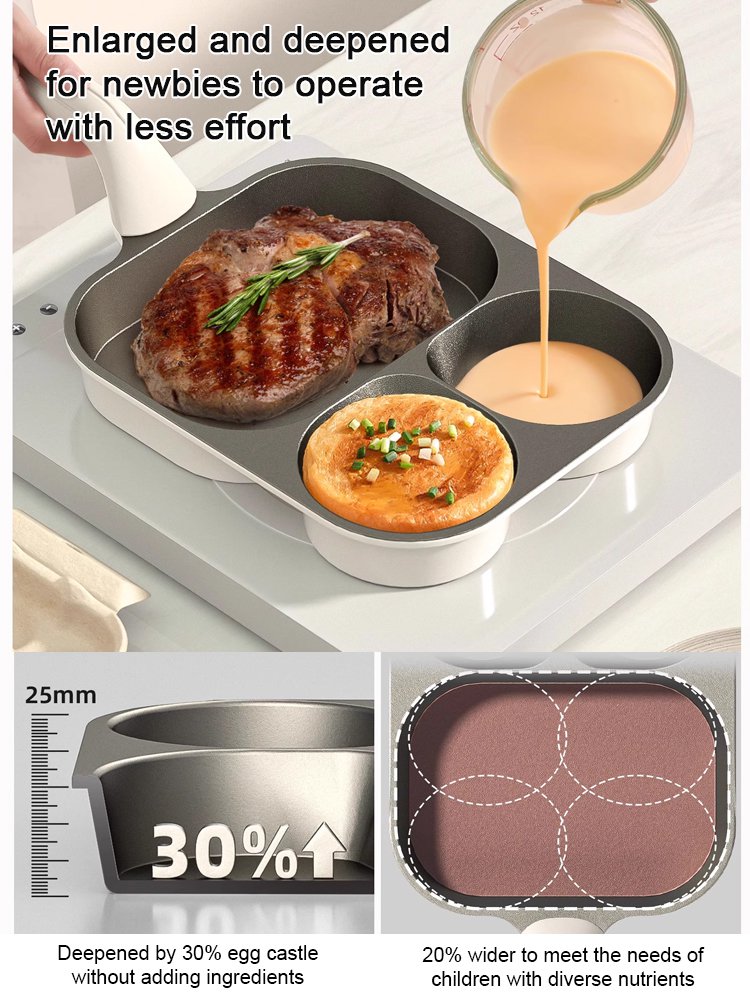 Uncoated partitioned healthy pot,Hand-forged nutritious non-stick pot