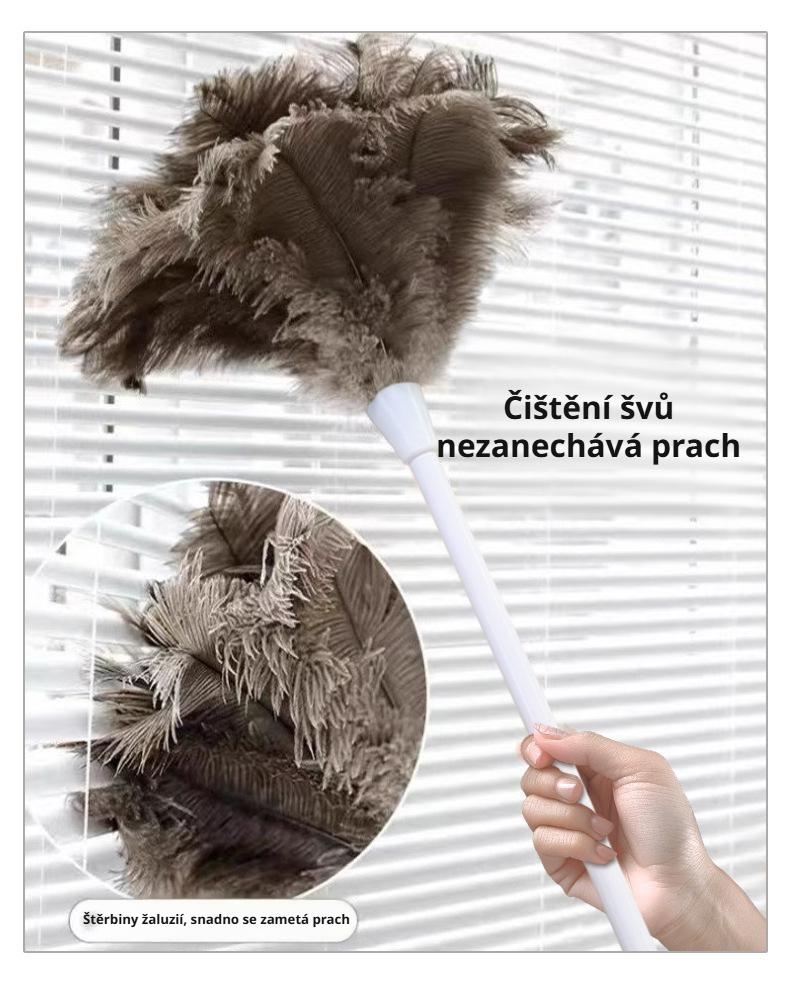 Přírodní pštrosí peří oprašovače