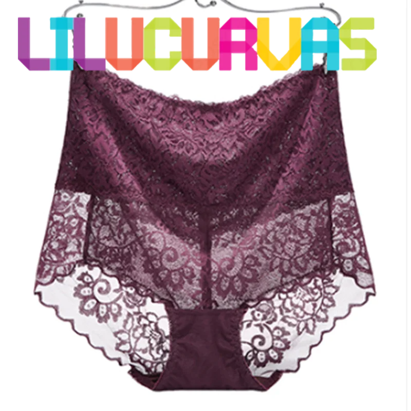 Braga de encaje sexy de talle alto para mujer