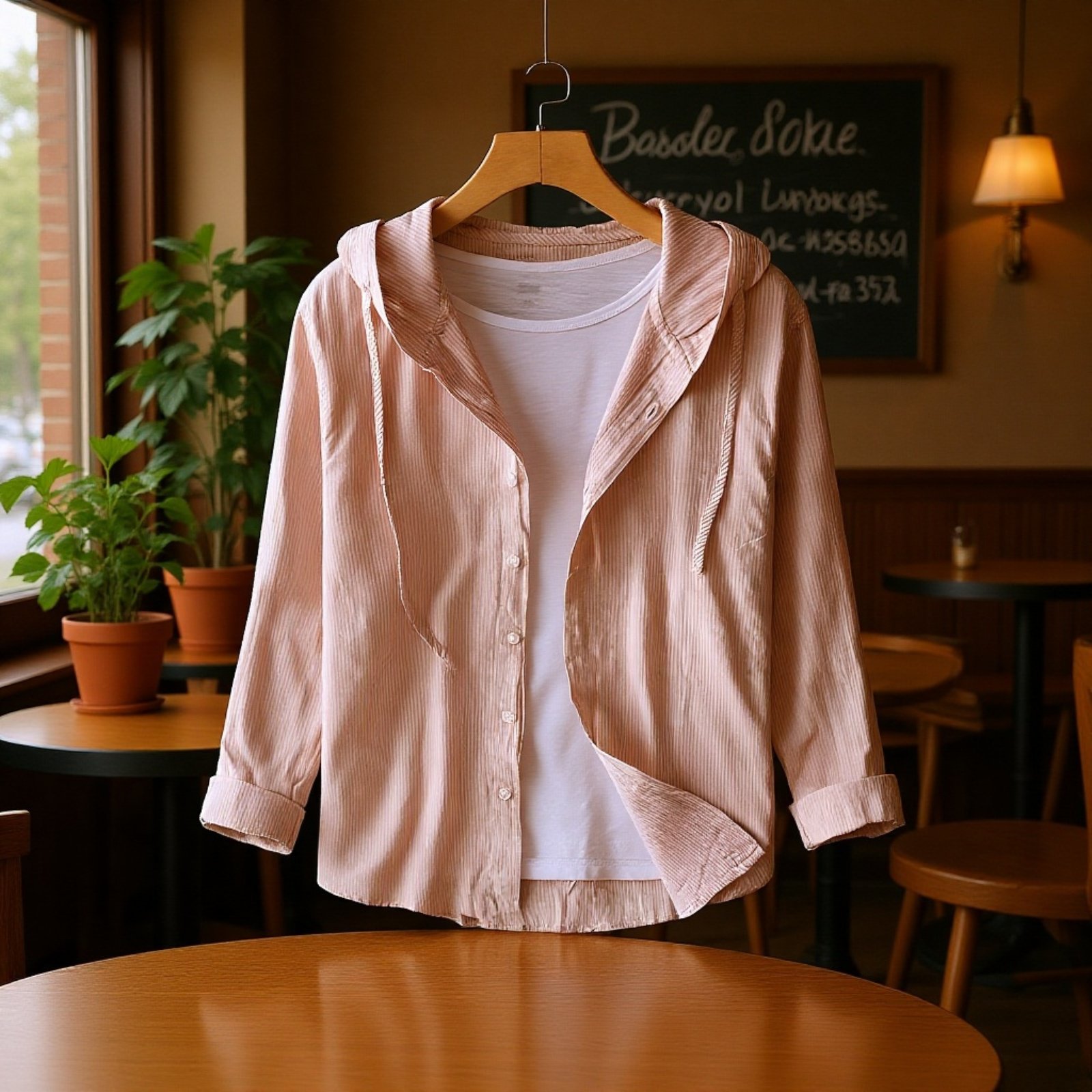 潮男薄款宽松衬衫