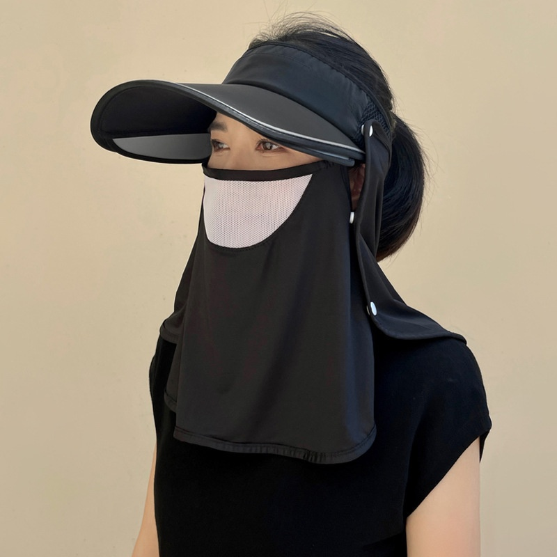 아웃도어 바이크 선캡 자외선 차단 벙거지 신축 챙 여름 빅 챙 마스크 선캡