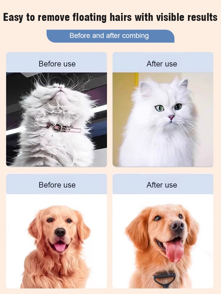 Pet Grooming Brush, easy to solve the hair knots