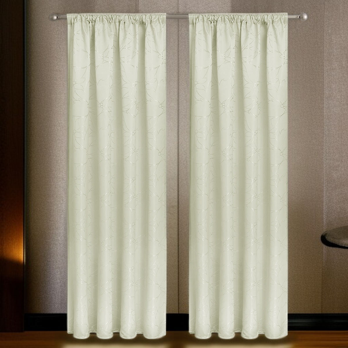 침실과 거실용 자카드 히비스커스 차양막