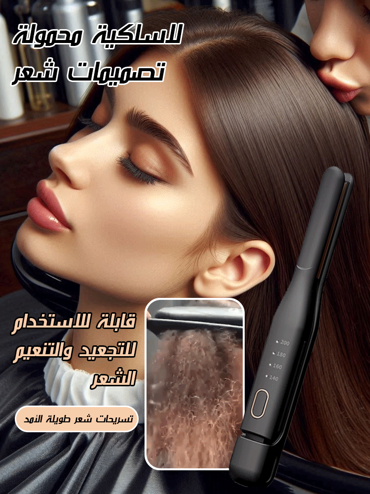 مكواة تجعيد الشعر صغيرة لاسلكية【تصفيف الشعر المجعد بسهولة/تصفيف لمدة 72 ساعة】