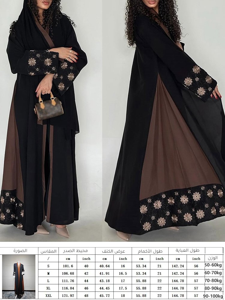 فستان رداء عصري مطرز من حرير التوت من إيطاليا