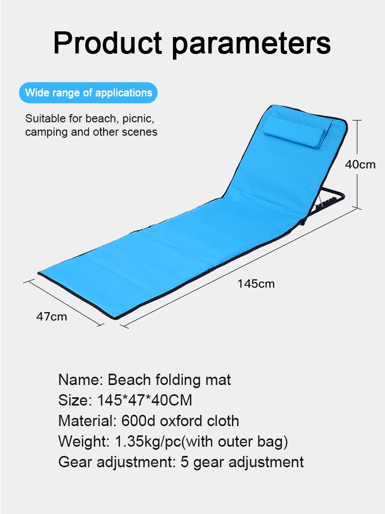 Convenient folding outdoor beach mat lounge chair
