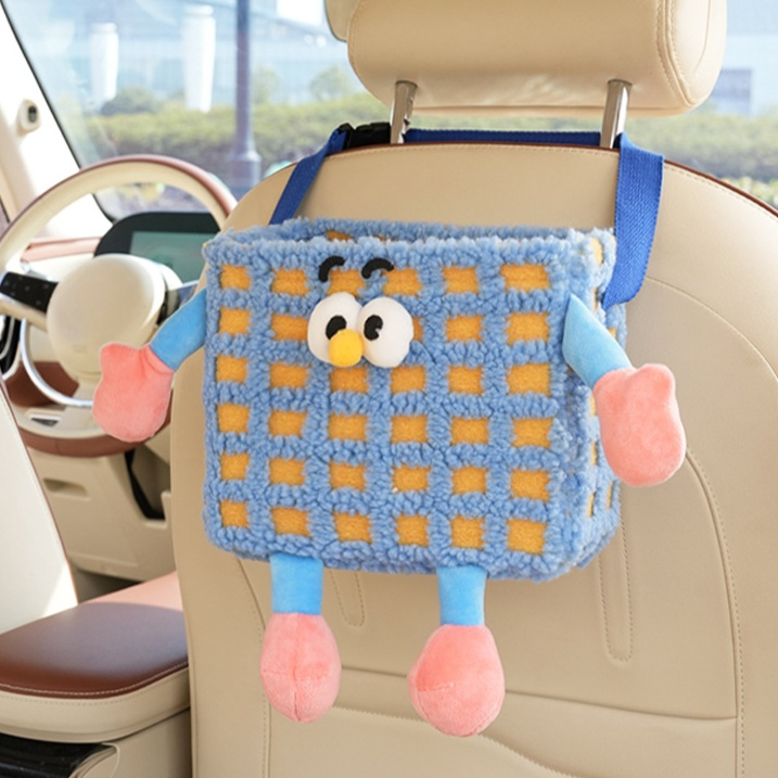 汽車儲物桶卡通怪獸車載垃圾桶