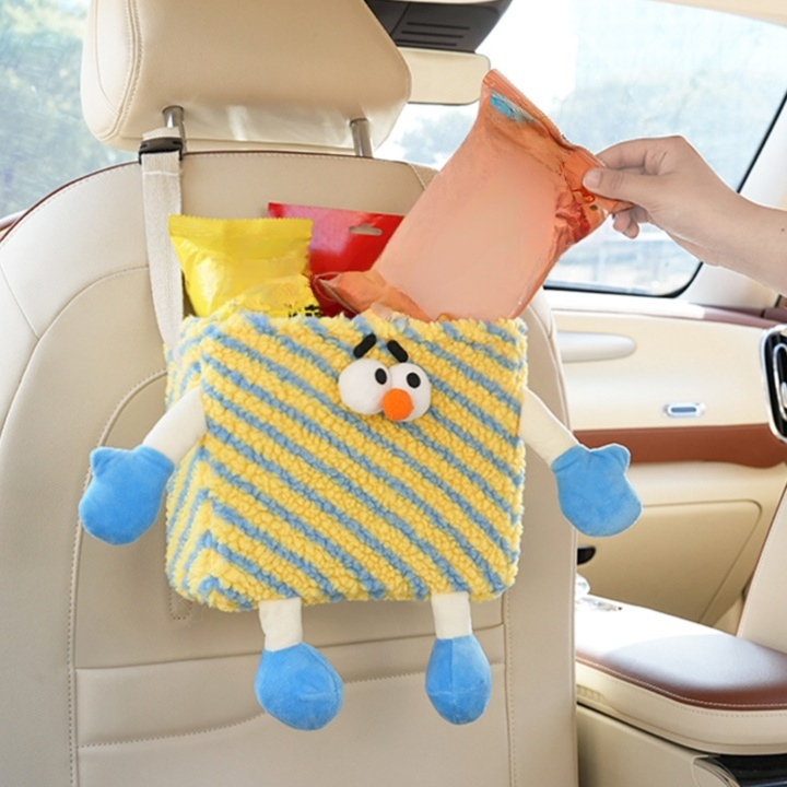 汽車儲物桶卡通怪獸車載垃圾桶