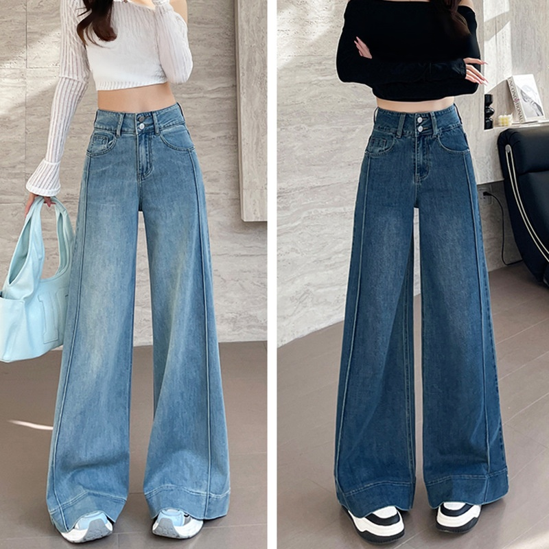 [키 커 보이고 날씬해 보이며 다리 길어 보임] 여성용 루즈핏 와이드 부츠컷 청바지