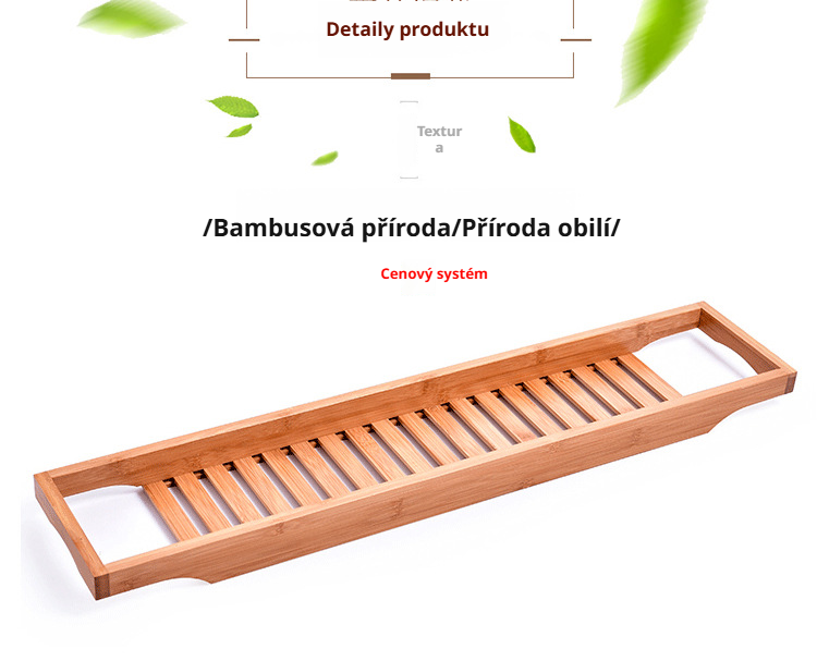 Praktická koupelnová polička z bambusu pro relaxační koupel