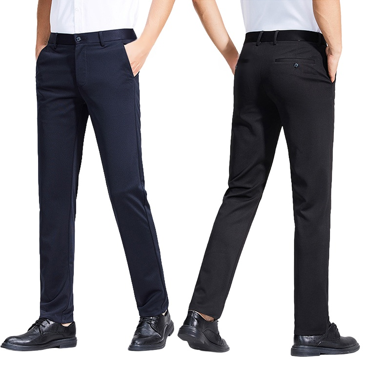 【シルク】超薄手　通気性メンズカジュアルパンツ ハイストレッチ　快適　ストレートパンツ