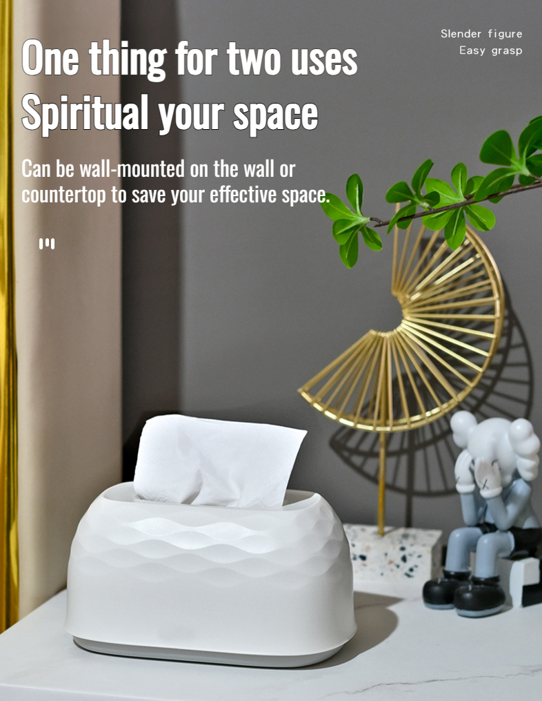 Lift the paper box Multifunctional water ripple desktop wallmounted tissue box Spring paper box