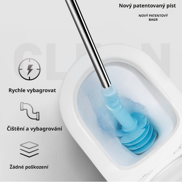 Pístový čistič toalety