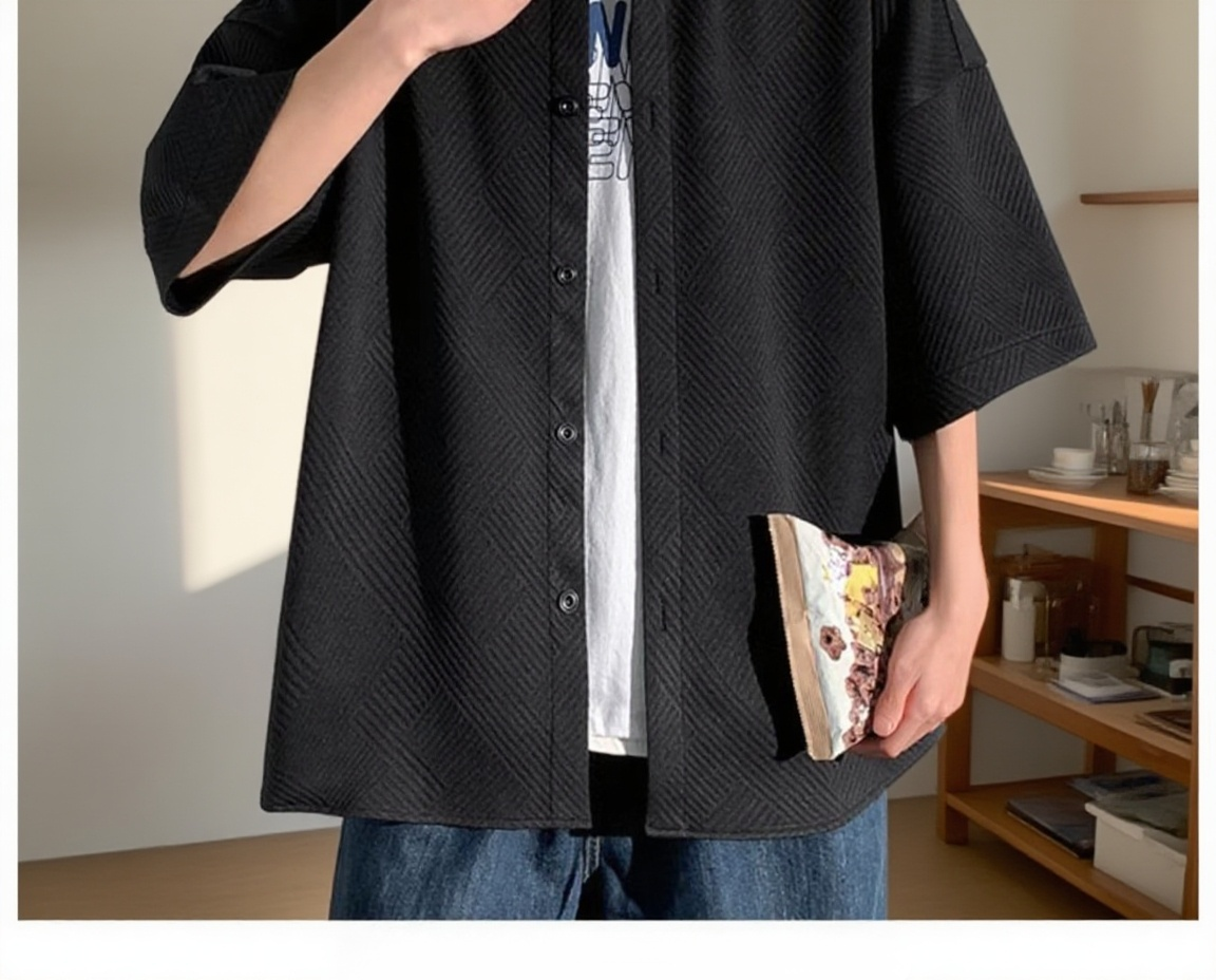 普段着に最適なワッフル半袖トップス