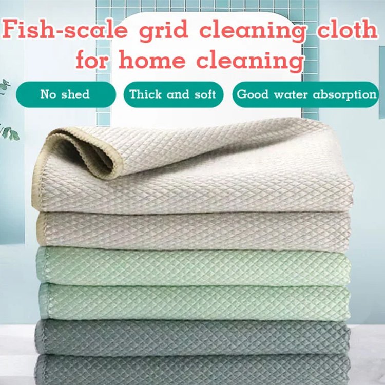 Fish Scale Pattern Super Absorbent Cleaning Cloth