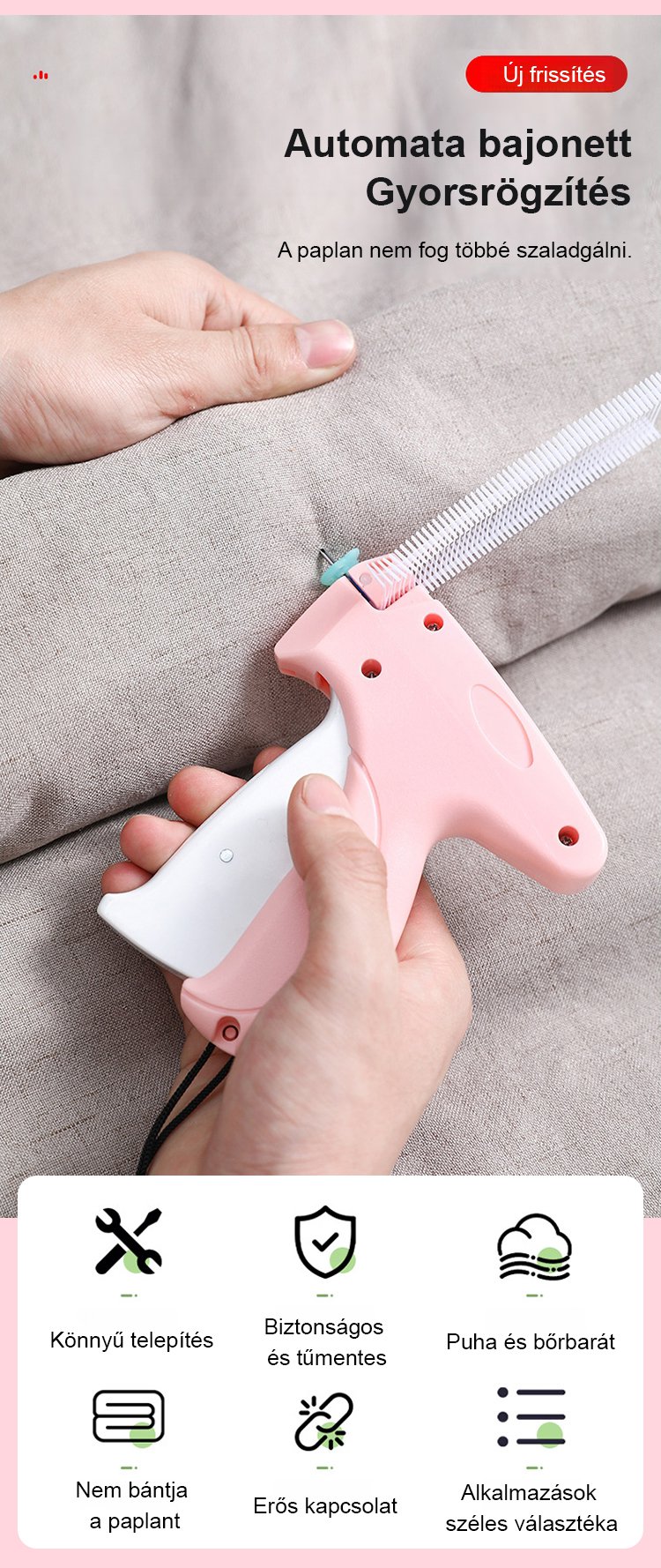 Gyors ruhajavító eszköz különböző textíliákhoz