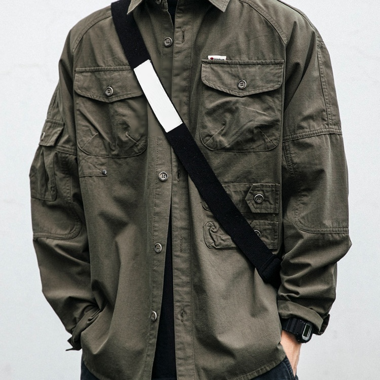  남성 캐주얼 카고 셔츠 