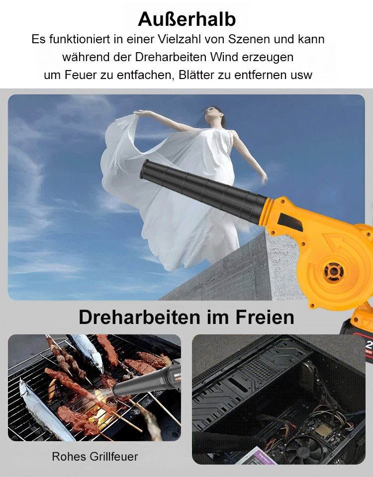 Kabellose Hochleistungs-Schneefräse zum Blasen und Saugen