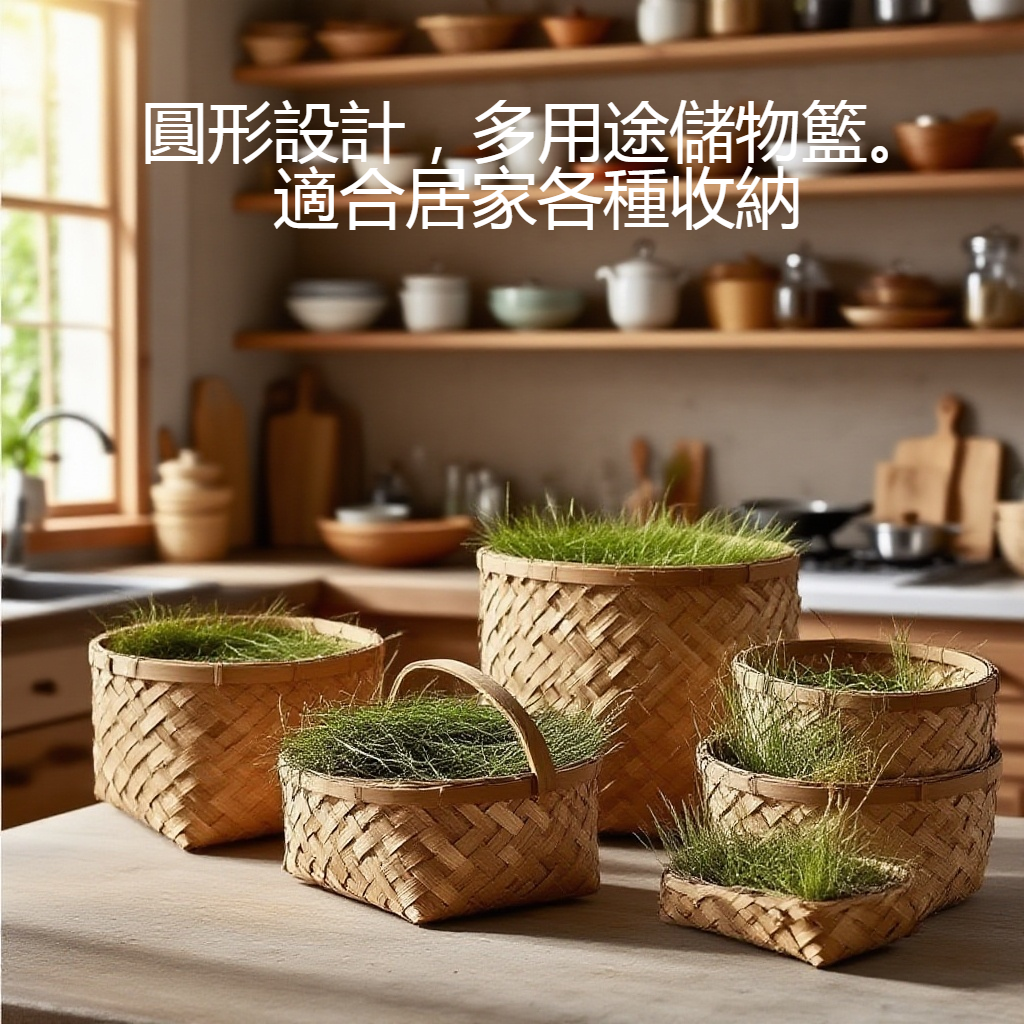 環保手工編織收納筐細節特寫