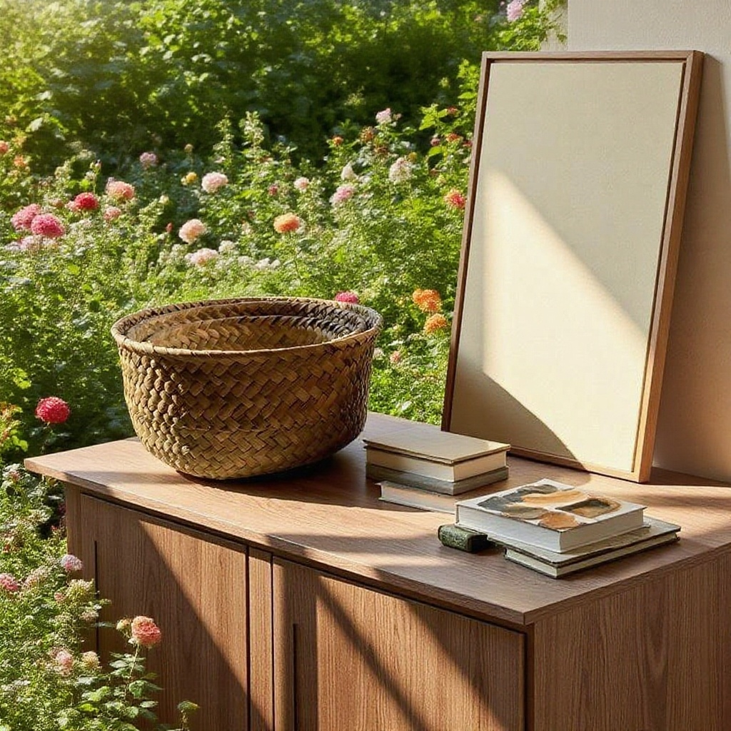 手工編織圓形雜物收納筐產品展示