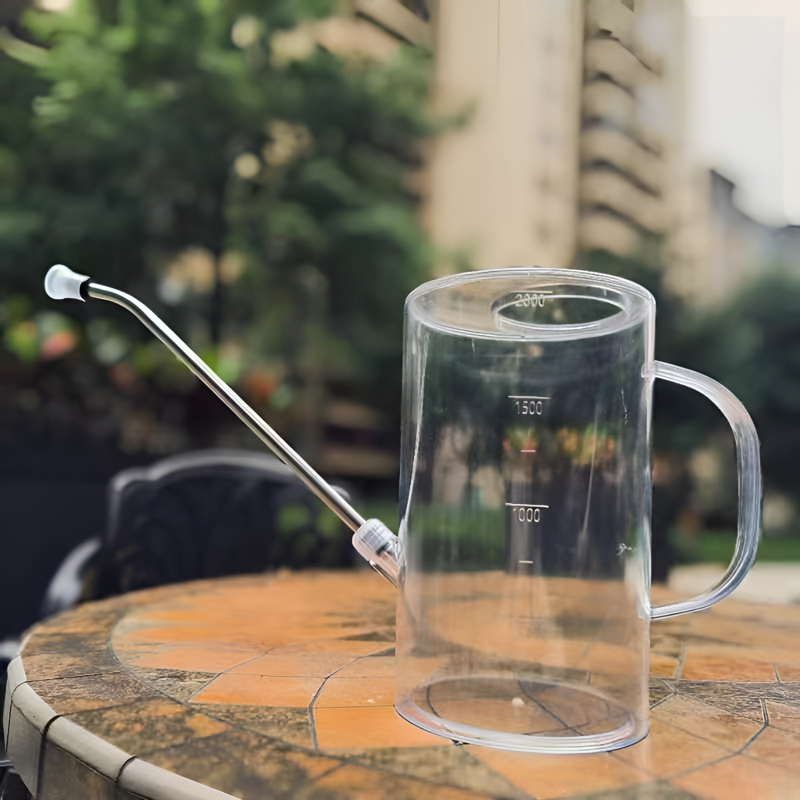 ステンレススチール製ロング口水やりケトル