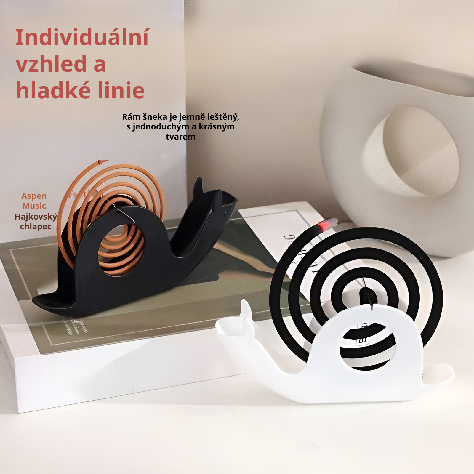 Držák na spirály proti komárům ve tvaru šneka, ohnivzdorná krabička na spirály