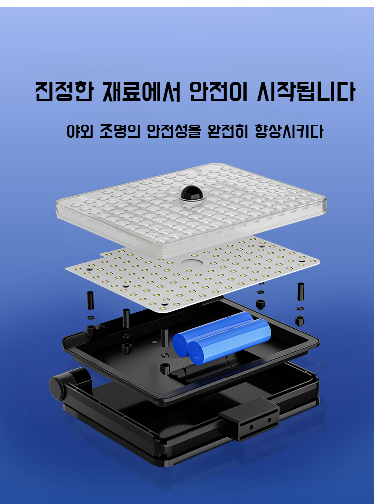 야외 정원에 설치된 태양광 조명