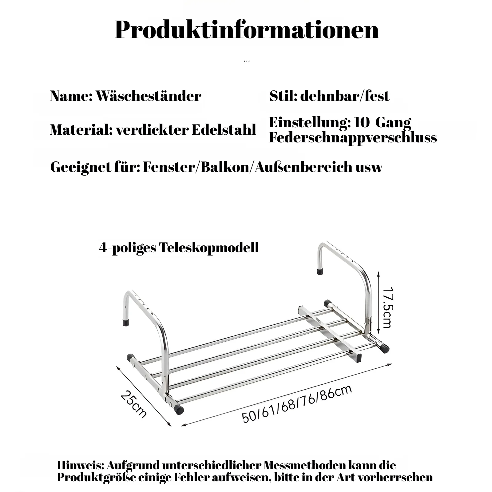Robuster und langlebiger Edelstahl-Wäschetrockner für den Innenbereich