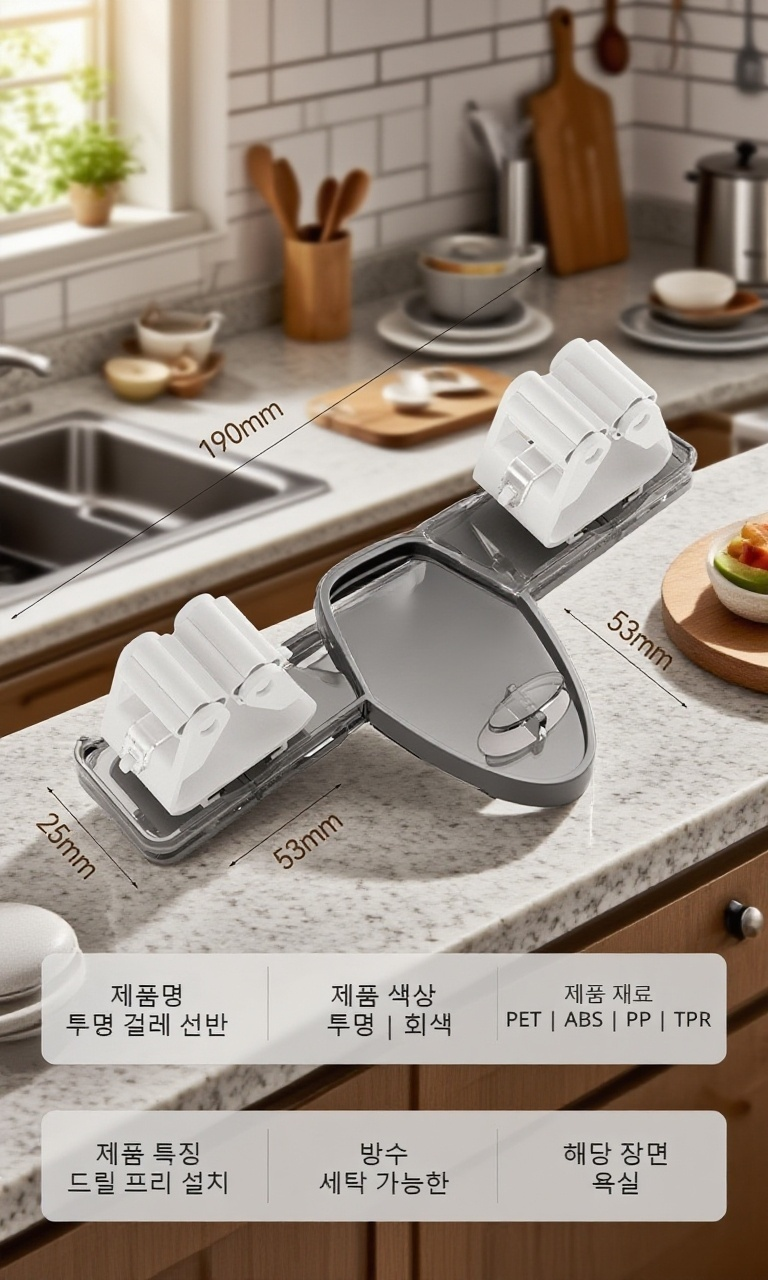 강력 진공 흡착 걸레 클립