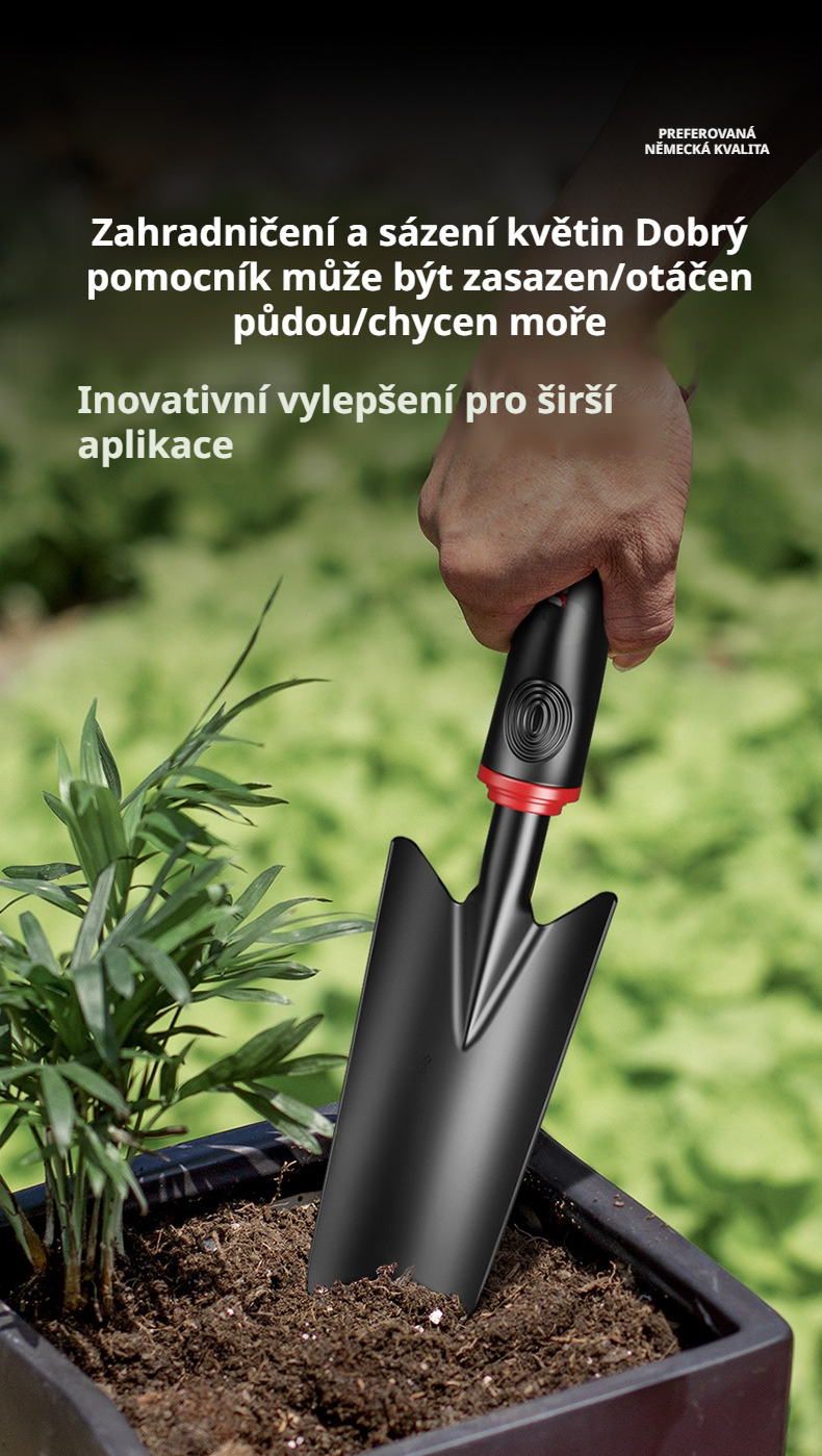 Německá malá lopatka na sázení květin v zahradě