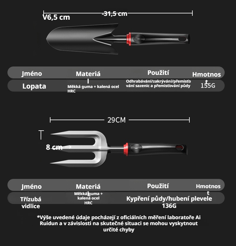 Lopatka vhodná pro sázení a kypření půdy