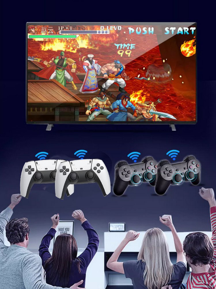 جهاز لعب مع وحدتي تحكم لاسلكيتين【مزود بأكثر من 20000 لعبة】