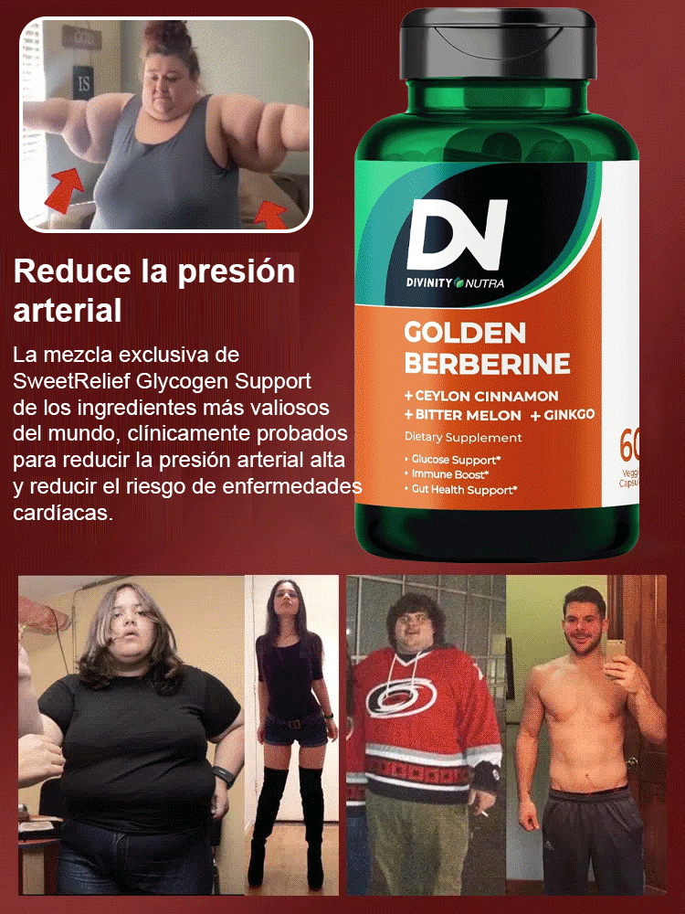 【TK Bestseller】Cápsulas de berberina para reducir el azúcar en sangre 4 en 1