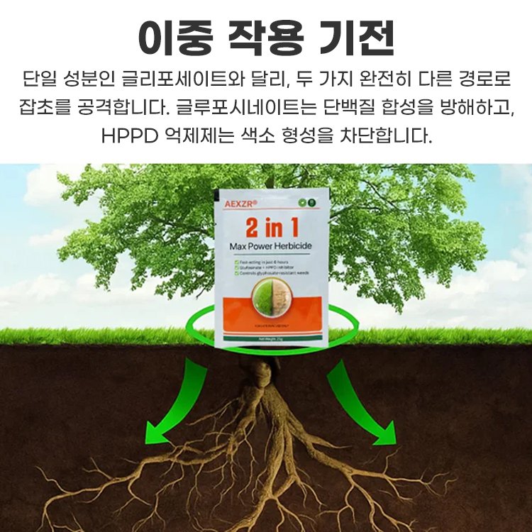 2 in 1 강력 제초제【6시간 내 효과 확인】