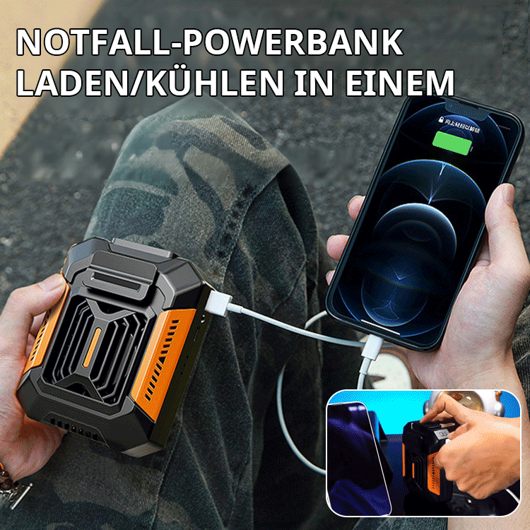 Outdoor Ganzkörper-Kühlgerät【Taschenlampe + Powerbank】mit Gürtel