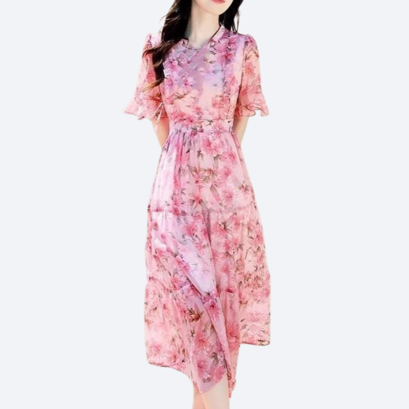 미디엄 롱 프린트 원피스