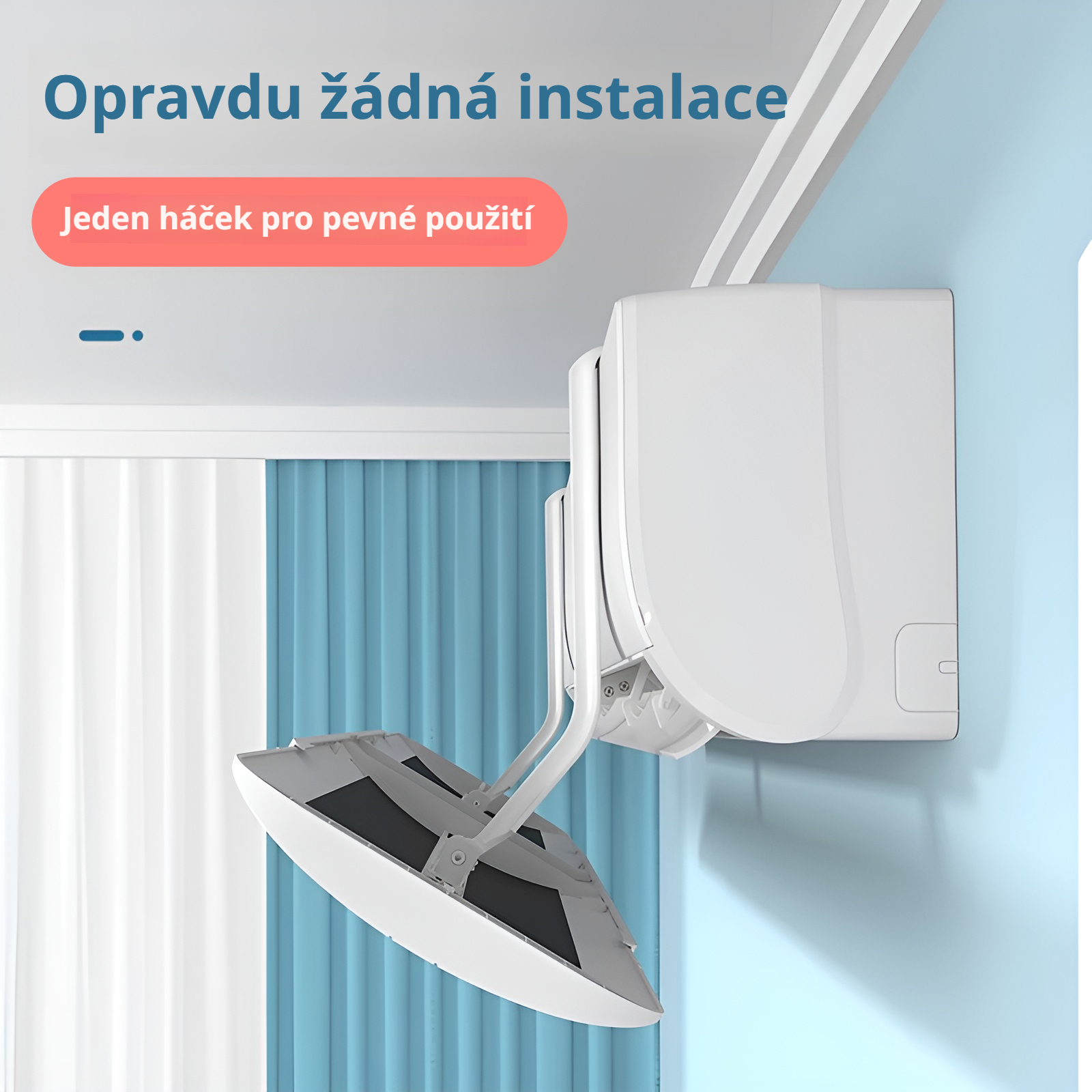 Nastavitelný větrný štít pro klimatizaci, montáž bez vrtání