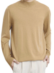 Men‘s Basic Half-High Neck Knitted Shirt