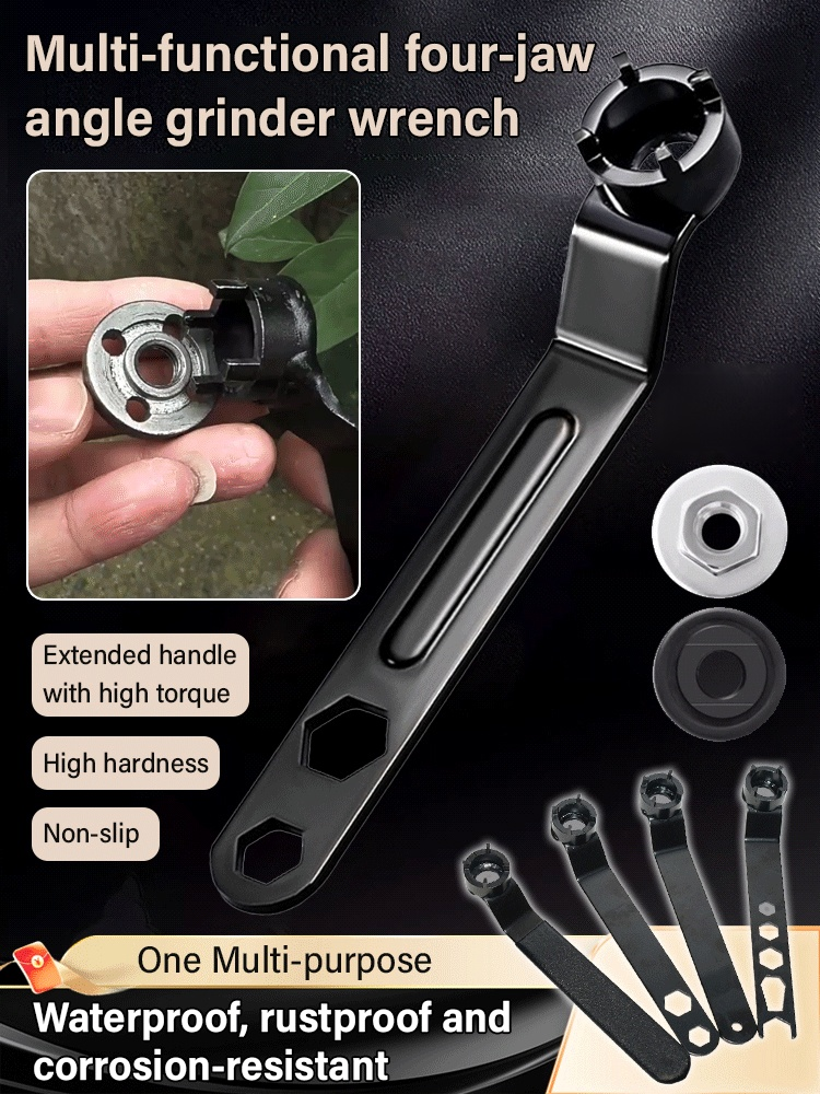 Multifunctional four-claw angle grinder wrench