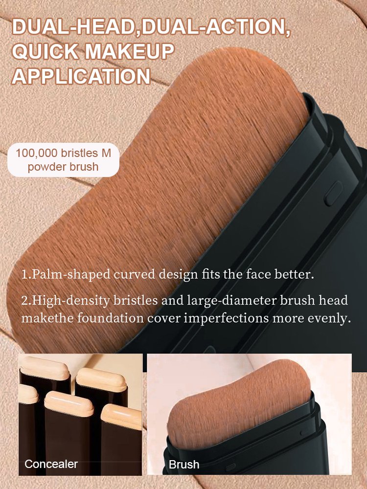 【Quick and smooth skin】Long-lasting concealer double-ended foundation stick