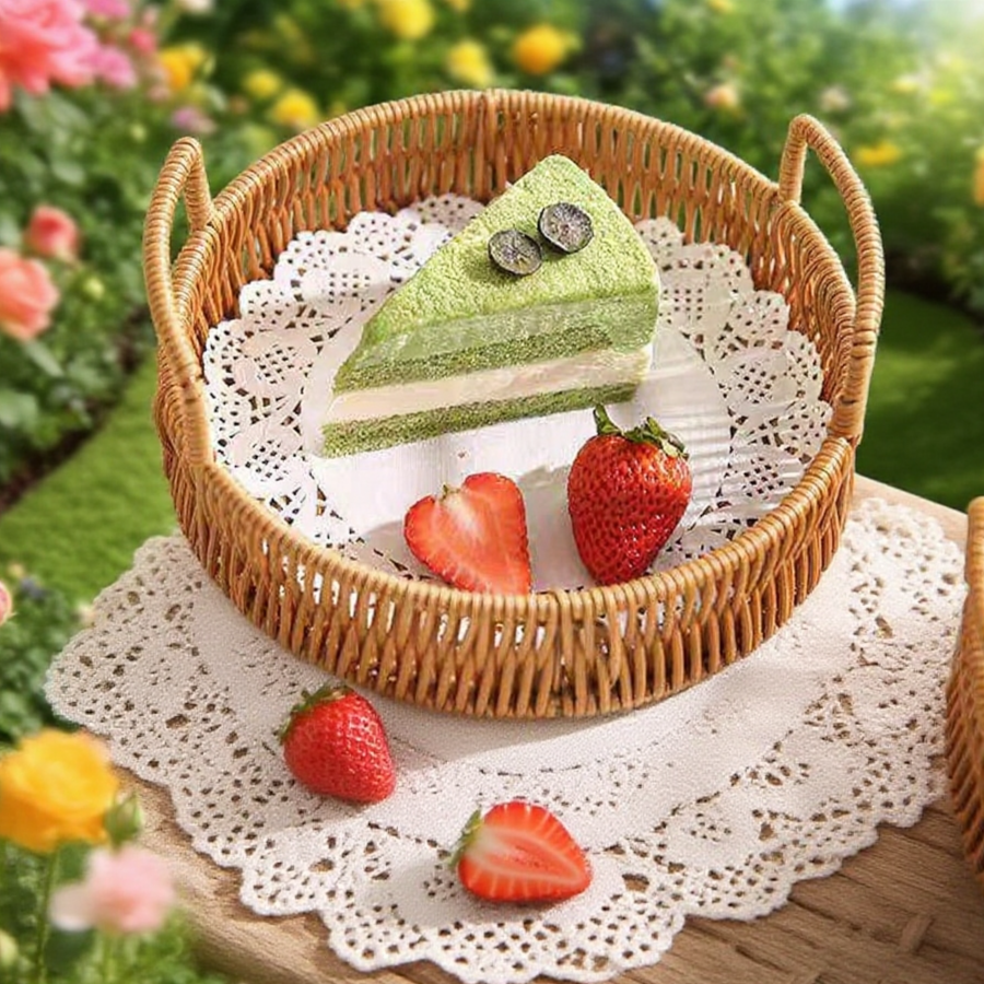 帶提手藤編零食點心果籃