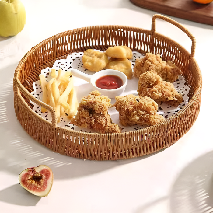 帶提手藤編零食點心果籃