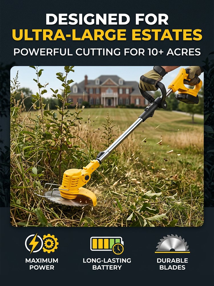 [3-Hour Battery Life] Electric Lawn Mower