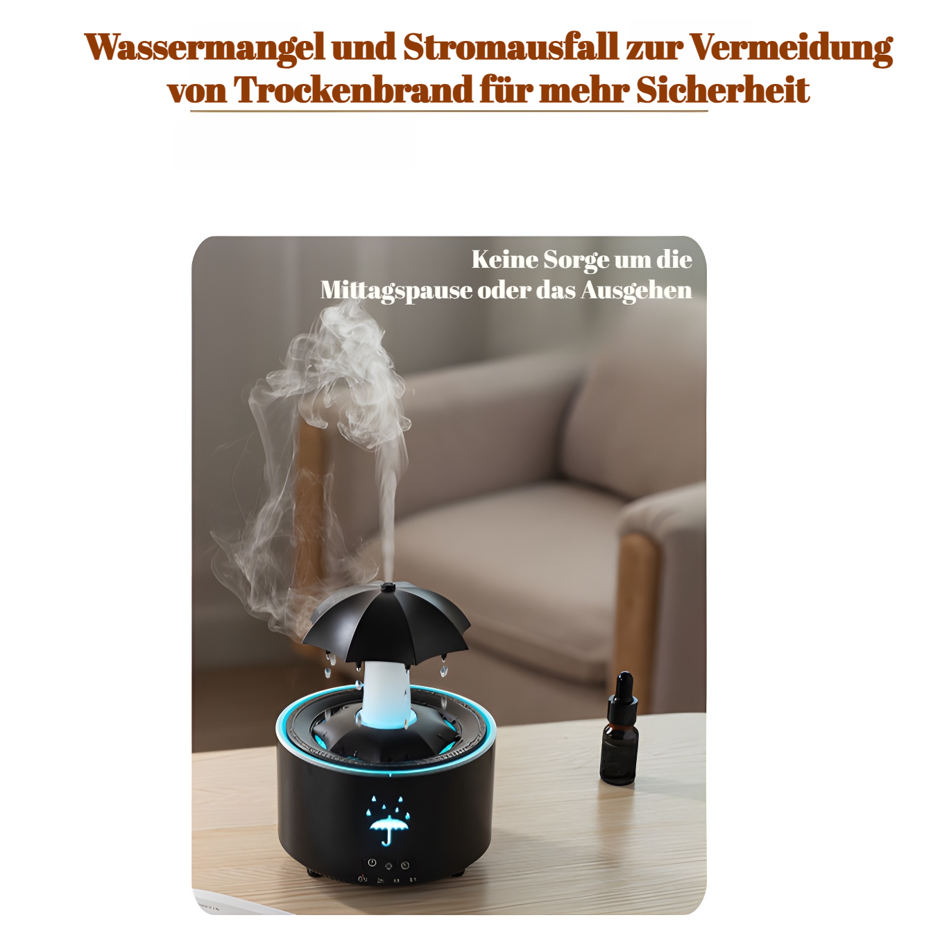 Rotierende Regentropfen-Aromatherapie-Maschine, buntes Atemlicht, multifunktionale Home-Desktop-Arom