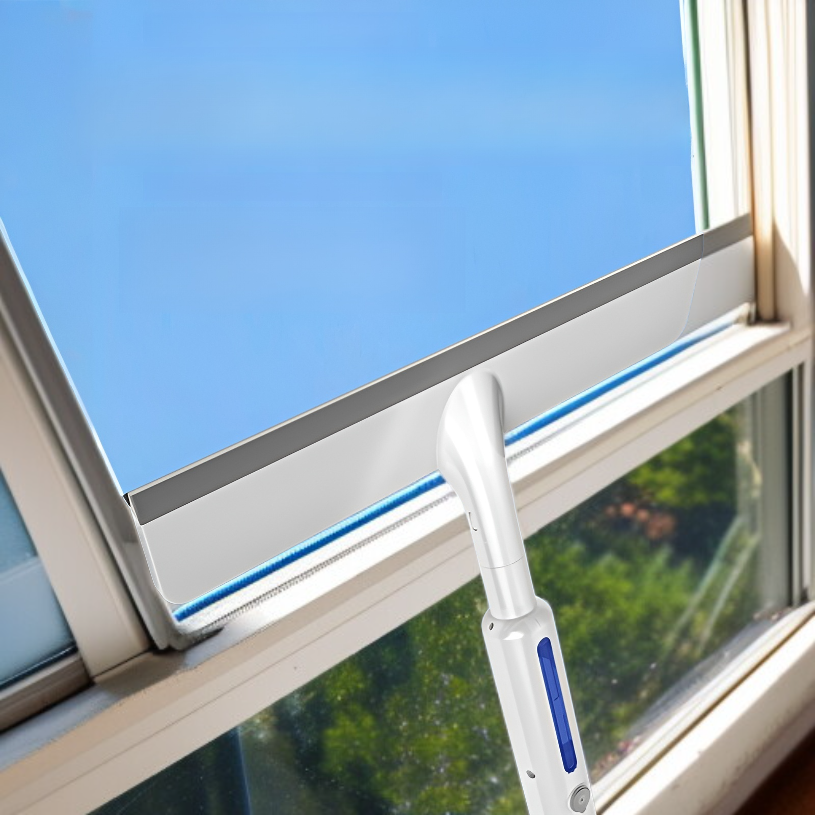 窓ガラス 掃除 窓拭き  水切りワイパー スプレー付き スクイジー 掃除用品 窓掃除 角度調整可能 延長ポール付き 伸縮自在 ガラススクイジー バスルーム お風呂 浴室 掃除 窓拭きセット 水切りワイ