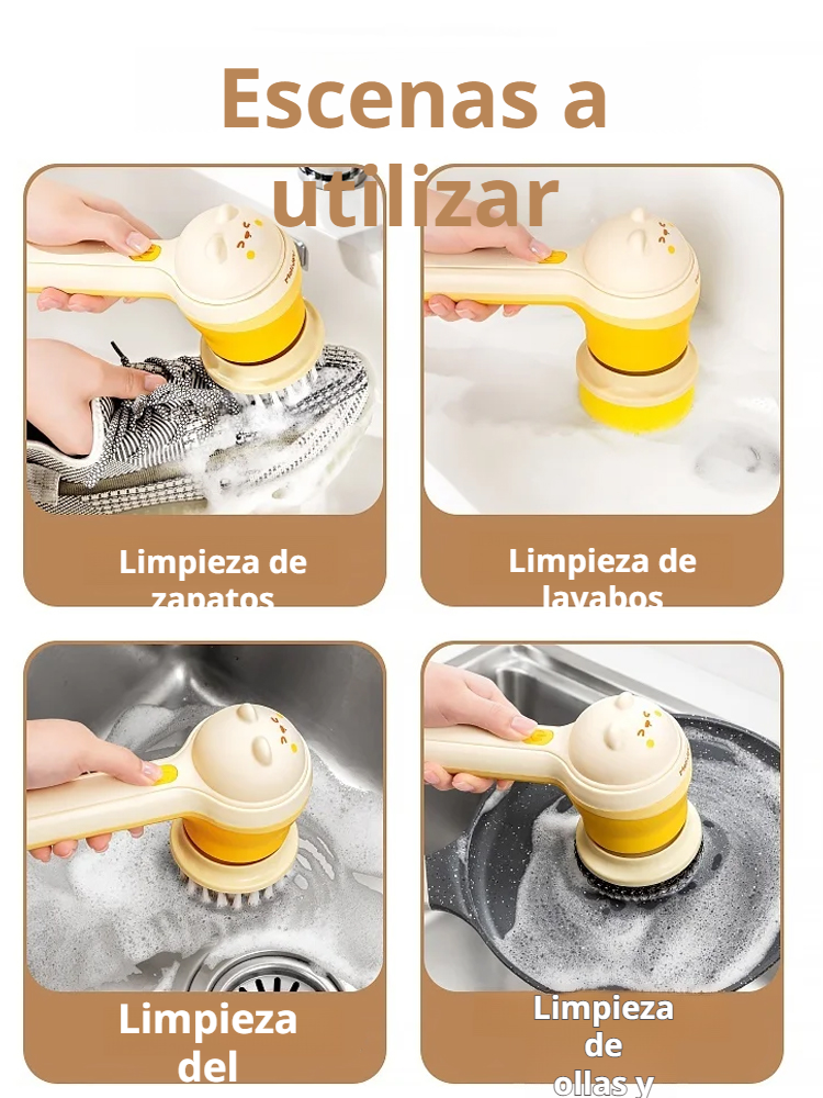 Cepillo de limpieza eléctrico inalámbrico multifuncional